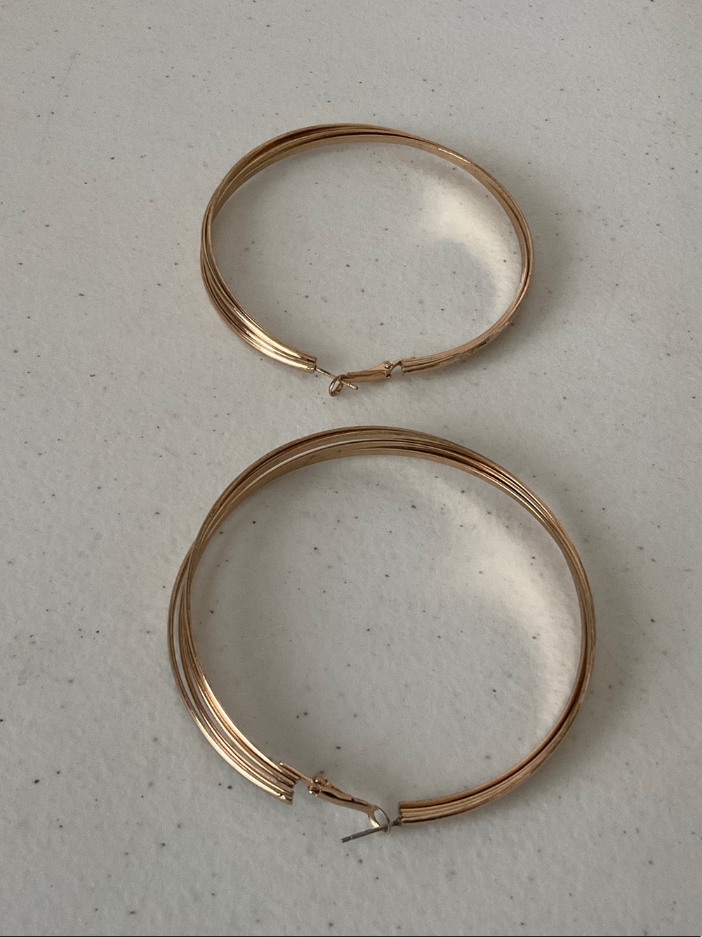Gold Tone Multi-Strand Hoop Earrings - Picture 3 of 6